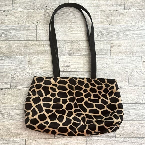 Vintage Lancôme Giraffe Faux Fur Shoulder Bag - Picture 1 of 4